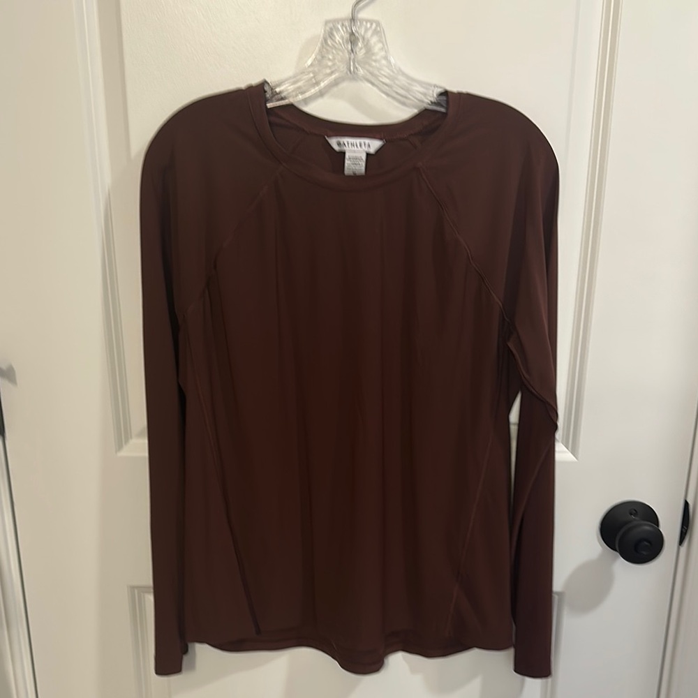 Athleta Brown Fitted Long Sleeve Tee